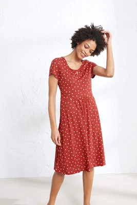 £17.60 • Buy Seasalt Women's Dress - Orange Crebawthan Jersey Dress - Tall - Little Sponge Sp