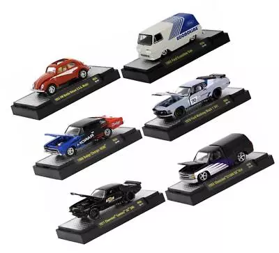 Detroit Muscle Set Of 6 Cars IN DISPLAY CASES Release 66 Limited Edition 1/64 By • $70.52