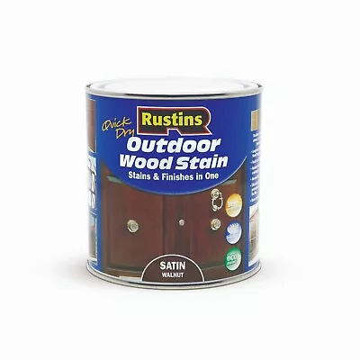 Rustins Quick Dry Outdoor Wood Stain Stains & Finishes In One - All Shades • £8