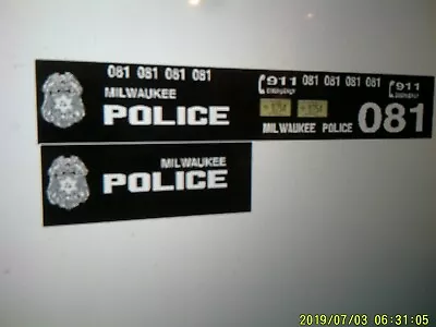 Milwaukee Wisconsin Police Patrol Car Decals 1:18 • $14.39