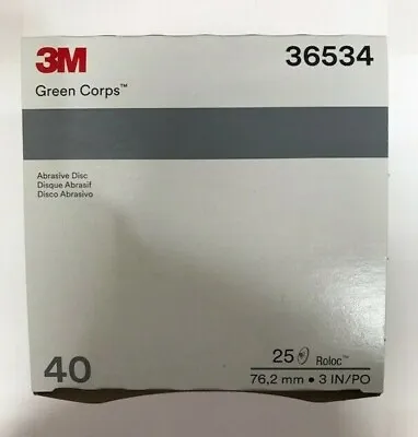 3M Green Corps Roloc Grinding Discs 3  40 Grit 3M 36534 Replacement For 3M 01408 • $38.95