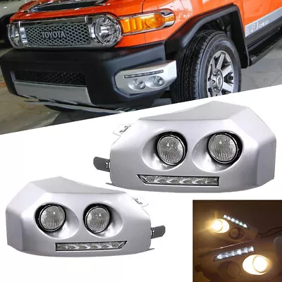 For 2007-2014 TOYOTA FJ Cruiser Driving Bumper LED Fog Lights DRL Lamps Pair • $139.50