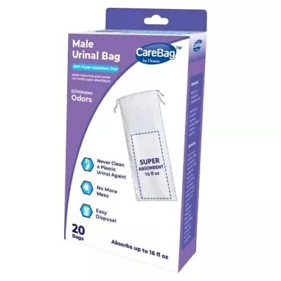 CareBag Medical Grade Super Absorbent Pad Male Urinal Bag - 20 Pack • $19.99