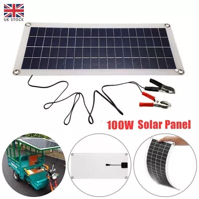 100W Solar Panel Kit Trickle Battery Charger 12V For Car Van Caravan Boat UK • £16.99