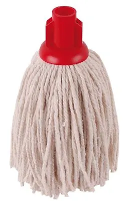 £14.49 • Buy 10 Mop Head With Push Fit RED 14oz Plastic Socket Fits Shaft Professional Cotton