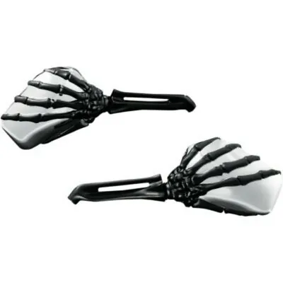 $113.39 • Buy Kuryakyn 1764 Black & Chrome Skeleton Hand Pair Of Mirrors For All Harley 65-20