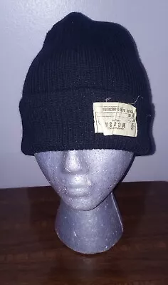 Original Vintage US Navy Military Wool Hat Beanie USA Original Label USN  • $19.99