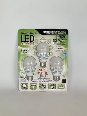 Feit Electric - 60 Watt Replacement - Omni Directional - LED Dimmable - 3 Pack • $28.35