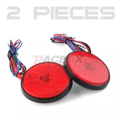 2X Motorcycle Red Round 24 LED Brake Turn Signal Stop Tail Lights Reflector Lamp • $9.98