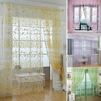 1Pcs Flower Mesh Net Curtain Lace Tulle Voile Door Window Panel Drape Divider • £10.44