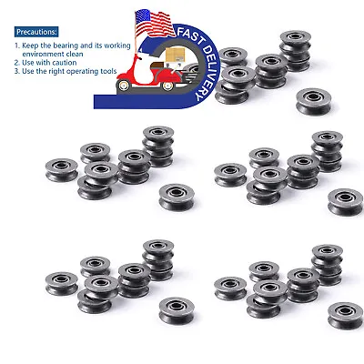 $12.97 • Buy LSTOPGO 50pc V Groove Sealed Guide Pulley Rail Ball Bearing 3x12x4mm V623/603ZZ 