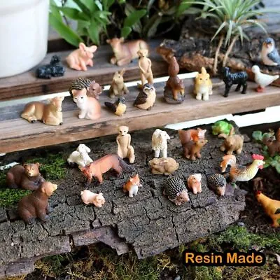 Resin Miniature Animal Squirrel Chicken Fairy Garden Mini Forest - Figurine Set • $12.95