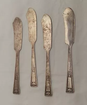 Antique 1835  R. Wallace Buckingham Palace Silverplate Four Butter Knives • $24.99