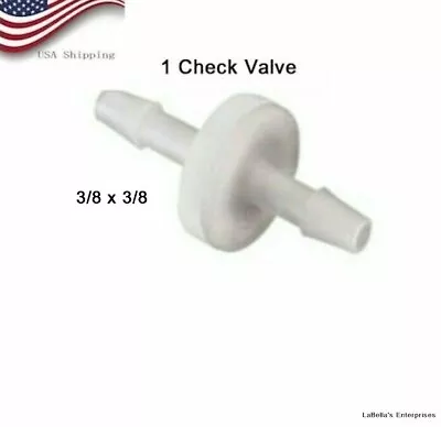 (1) Fitting 3/8  One Way Check Valve W/ Viton Diaphragm Inline Auto HHO  • $7.50