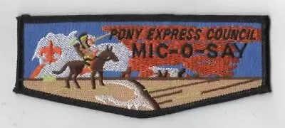 OA Mic-O-Say Lodge 541 Flap BLK Bdr. Pony Express Council 64 CO [KY-5645] • $8.95