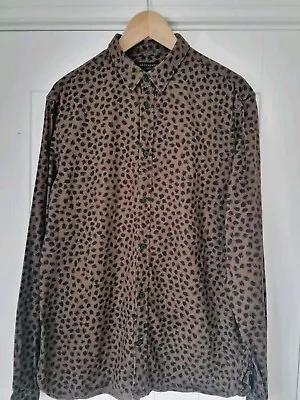 All Saints Shirt Animal Print Mens Large L Long Sleeve Cotton Orleans SS • £25