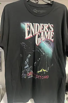 Ender's Game Book Cover T Shirt Orson Scott Card Sci Fi Black Graphic Size XL • $19.99