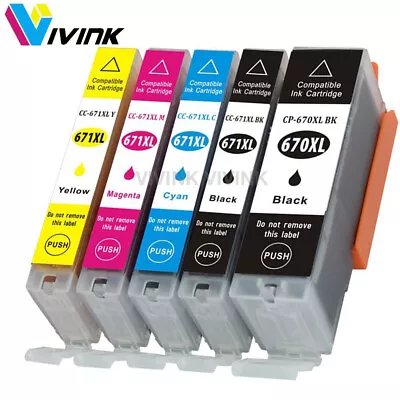 Any Packs Ink Cartridges PGI-670XL CLI 671XL To Canon Pixma MG5760 MG5765 MG6860 • $27.92