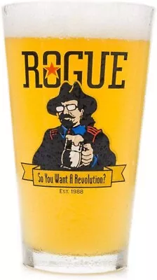 Libbey Rogue Brewing Revolution 16 Ounce Pint Ale Glass Beer Glass One Glass • $14.95