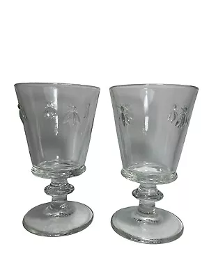 La Rochere Paris France Muse Bee Glass Set Of 2 Wine Water Goblet 6.25” Tall • $19.99