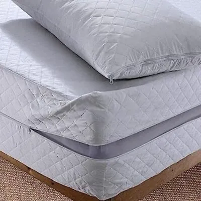 Ultrasonic Full Encasement Mattress Protector Cover Quilted Zipped Top King&6ft • £18.49