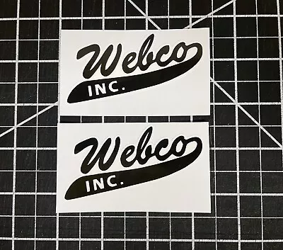 Pair Of Black Webco Script Vinyl Decal Sticker Vintage Motorcross VMX AHRMA • $10.99