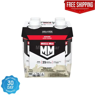 Muscle Milk Genuine Vanilla Creme Protein Shake 25G Protein 11 Oz Pack Of 4 • $13.75
