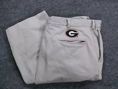 Georgia Bulldog Pants Mens 38x28 Casual Khaki Dress Pants Dawgs Made In USA • $19.99