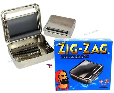 £2.98 • Buy Metal Automatic Cigarette Tobacco Rolling Machine Zig Zag Box Tin Roll Up Silver
