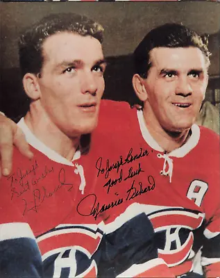 Maurice & Henri Richard Autographed Montreal Canadiens 8 X 10 Photo JSA COA • $90