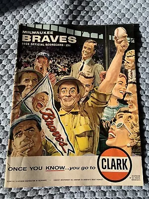1959 Milwaukee Braves Scorecard Vs Cincinnati  • $14.56