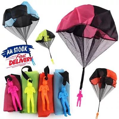 Flying Hand Throw Parachute Man Toy Sports Kid Drop Mini Ball Plane Outdoor Game • $8.89