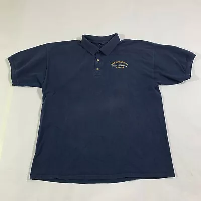 USS Shangri La CVA 38 Polo Shirt Mens Large Blue Short Sleeve US Navy Military • $11.90