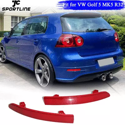 2Pcs Rear Bumper Tail Red Reflectors Cover Fit For VW Golf 5 MK5 R32 2006-2009 • $13.44