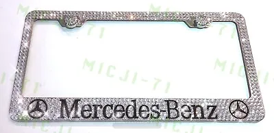 Mercedes Benz Bling License Plate Metal Frame Holder Made W Swarovski Crystals • $129.99