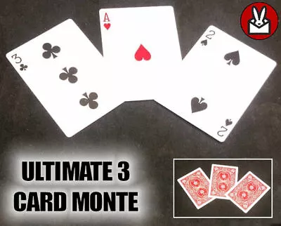 £2.99 • Buy Ultimate 3 Card Monte Gimmick Cards Chase The Ace Cheat Gamble Easy Magic Trick