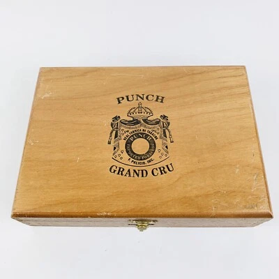 Grand Cru Robustas Wood Cigar Box Punch Spanish Honduras Dovetail Corner Vintage • $13.97