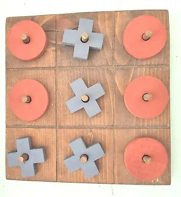 Vintage Wood Tic Tac Toe Game • $10.99