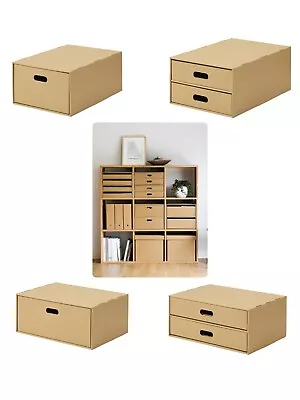 MUJI Cardboard Storage Case Box Beige 4 Type 12 Drawer W26xD37xH16 W37xD26xH16 • $42