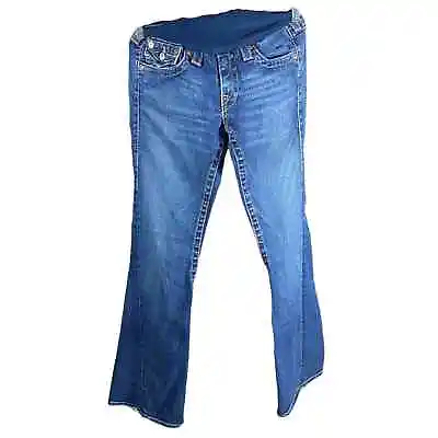 A Pea In The Pod Womens 28 True Religion Jeans Maternity Pants Navy Elastic • $19