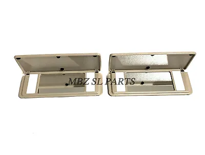 2 Mercedes R129 SL500 SL320 SL600 500SL 300SL BEIGE SUN VISOR VANITY MIRRORS • $159.95