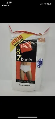 $38 • Buy Vintage 2007 Hanes Men's Underwear Briefs Medium Waist 32-34 White 8 Pcs Sealed