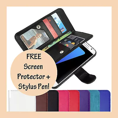 PU Leather Magnetic Leather Flip Case Cover For Samsung Galaxy S4 S5 S6 S7 Edge • $2.38