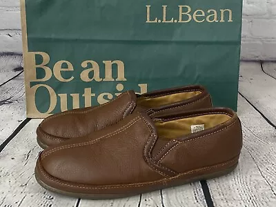 LL BEAN Elkhide Elk Leather Men's Slippers Men's Size 10 M • $34.99