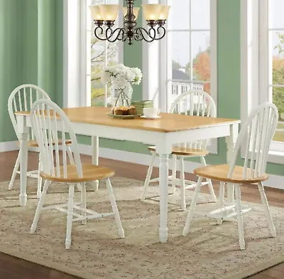 Dining Room Table Set Farmhouse Country Wood Kitchen Tables And Chairs 7 Piece • $597.99