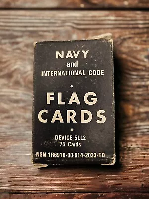 VTG Navy & International Code Flag Cards Device 5LL2 74 Cards (One  Missing)  • $25