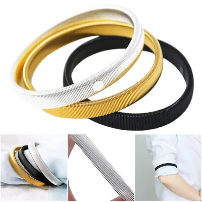 Men Ladies Shirt Sleeve Holders Metal Arm Bands Hold Ups Garter Elasticated Band • £3.23