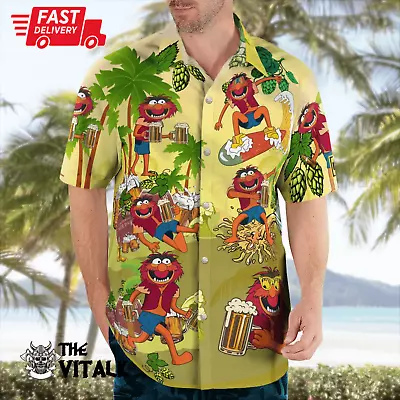 Beer Day Animal The Muppet Hawaiian Shirt Muppet Movie Tropical Hawaiian Shirt • $25.99