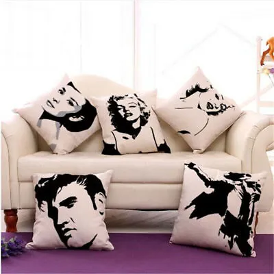 Design Hollywood Superstar Audrey Hepburn Marilyn Monroe Printed Pillowcase • £3.26