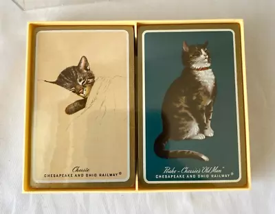 CHESSIE SYSTEM TRAIN PLAYING CARDS 2 DECKS PEAKE  Old Man  CHESSIE CAT • $32.40